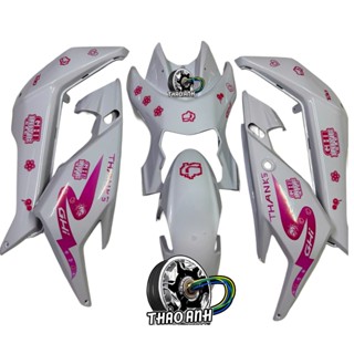 Full bộ nhựa bi cầu 7 8 chi tiết (tặng kèm ốc) cho xe điện Xmen có dán sẵn tem