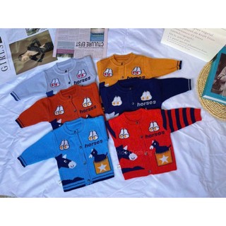 (Mã Xả 158) Áo len dệt kim sơ sinh cúc giữa, áo len đẹp mềm cho bé (sơ sinh-8kg)
