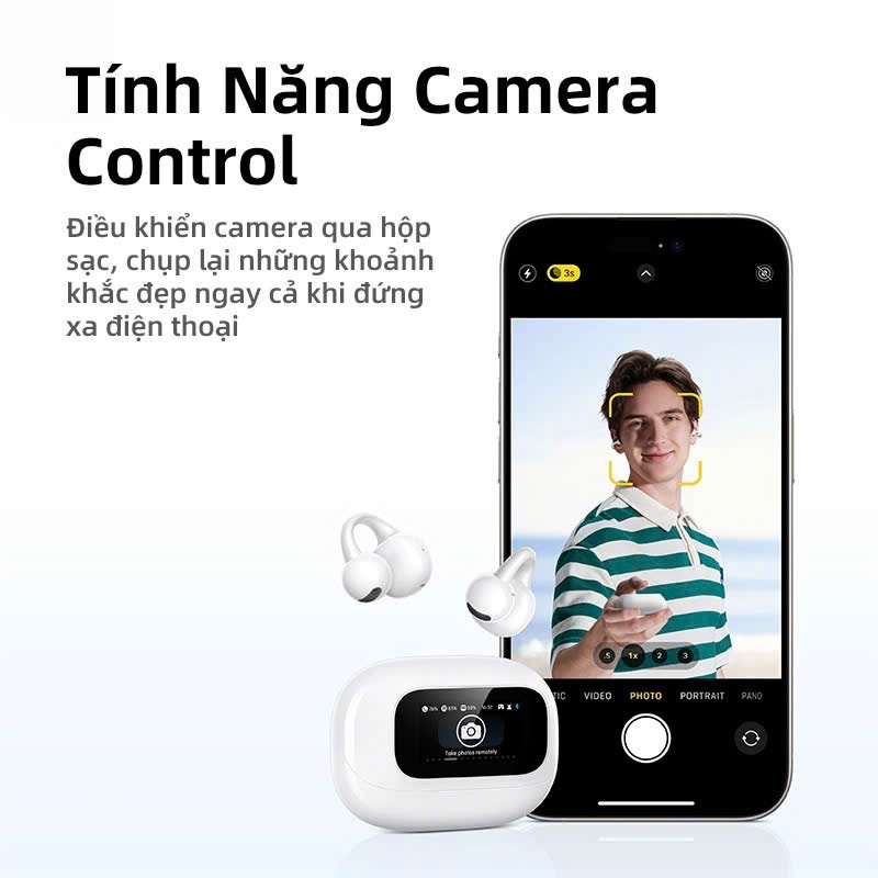 Tai nghe Bluetooth 5.4 Kẹp tai Ugreen S6 ClipBuds Magic | Màn hình màu | Kết nối 2 thiết bị | WS208 | BigBuy360 - bigbuy360.vn