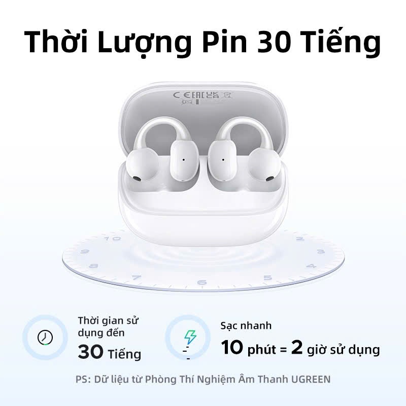 Tai nghe Bluetooth 5.4 Kẹp tai Ugreen S6 ClipBuds Magic | Màn hình màu | Kết nối 2 thiết bị | WS208 | BigBuy360 - bigbuy360.vn