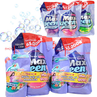 [Kèm Tặng]Túi 3.8Kg Nước Giặt Xả MaxKleen Hoặc 3.6Kg Hương Nước Hoa