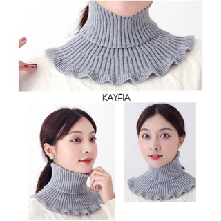 Cổ Áo Giả Len Giữ Ấm- Khăn Choàng Cổ Giả Lông Màu Trơn Giữ Ấm Mùa Đông Có Thể Tháo Rời - KAYFIA