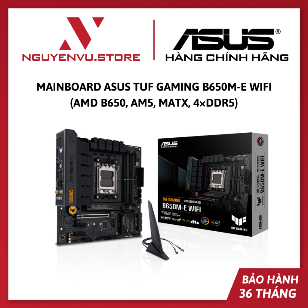 Mainboard ASUS TUF GAMING B650M-E WIFI,  B650M-E (AMD B650, AM5, mATX, 4×DDR5) - Hàng chính hãng