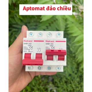 [CHÍNH HÃNG]Át Đảo Chiều 1 pha Nakasi 32A , 63A - Cầu dao đảo chiều dạng aptomat