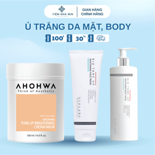 Mặt Nạ Ủ Trắng AHOHWA, USOLAB Dạng Kem Tone-up Brightening Cream Mask Giúp Mờ Thâm, Sáng Da