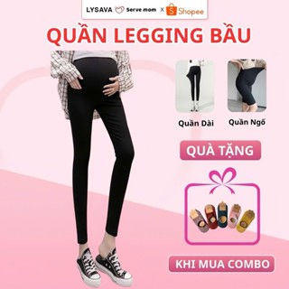 Quần Legging Bầu Đáp Bụng Lysava, Quần Legging Bầu Có Chun Điều Chỉnh Chất Cotton Co Giãn 4 Chiều LGD1