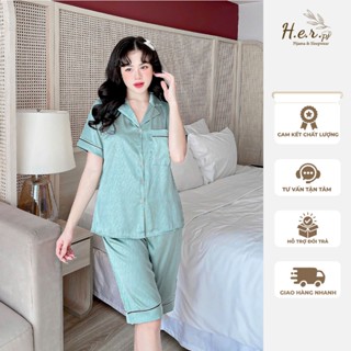 Đồ bộ lửng nữ pijama mặc nhà , đồ ngủ nữ lụa xước cao cấp có bigsize