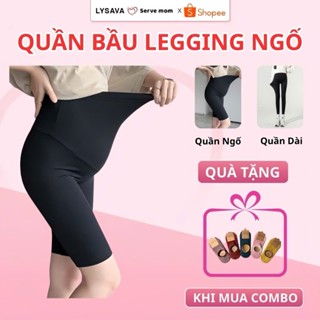 Quần Legging Bầu Ngố Trên Đầu Gối, Quần Legging Lửng Chất Cotton Mềm Mát Co Giãn Có Đáp Bụng Bigsize Lysava LGN1