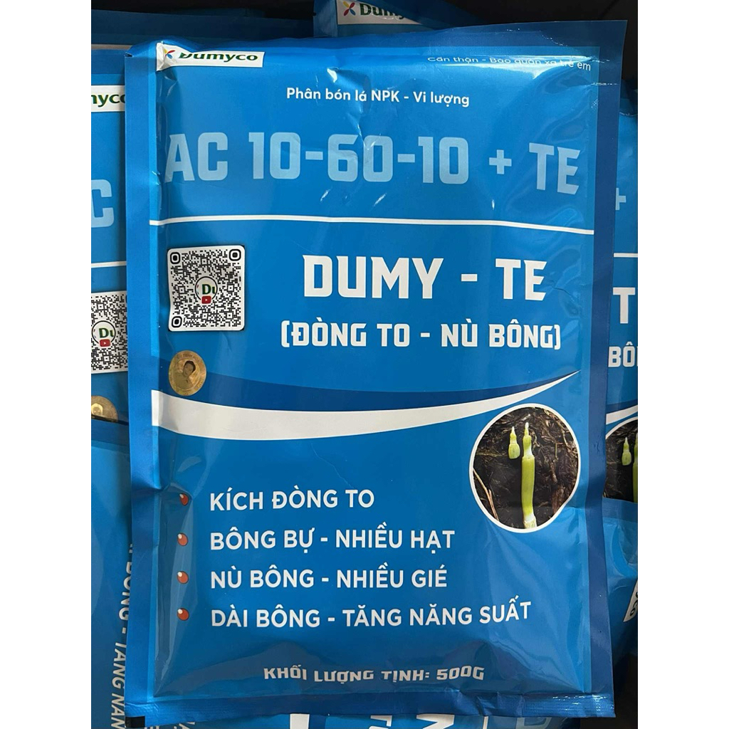 DUMY - TE [ AC 10-60-10+TE ][ DUMYCO ] gói 500gr giúp kích đòng to- bông bự- nù bông -nhiều gié ….