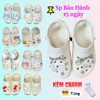 Sục Clog Classic [KÈM CHARM Theo Chủ Đề Như Hình + VỚ] Dép đúc nguyên khối nam nữ đế cao 3 cm êm nhẹ - trustvnxk