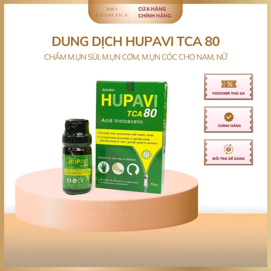 Dung dịch HUPAVI TCA 80%, chấm mụn sùi HPV, mụn cơm, mụn 10ml Haracosmetic