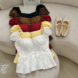  Áo Xếp Li Gài Nút Chất Linen Ướt Tay Bèo  Một Mẩu House  