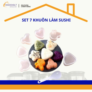  Set 7 Khuôn Làm Cơm Onigiri Sushi - Khuôn Làm Cơm Nắm Đáng Yêu Chất Liệu Chống Dính An Toàn Sức Khỏe cho Bé 