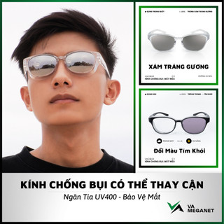  Kính đi đường chống bụi CROSSOVER ngăn tia UV400 có thể thay được tròng cận | VACB-02 
