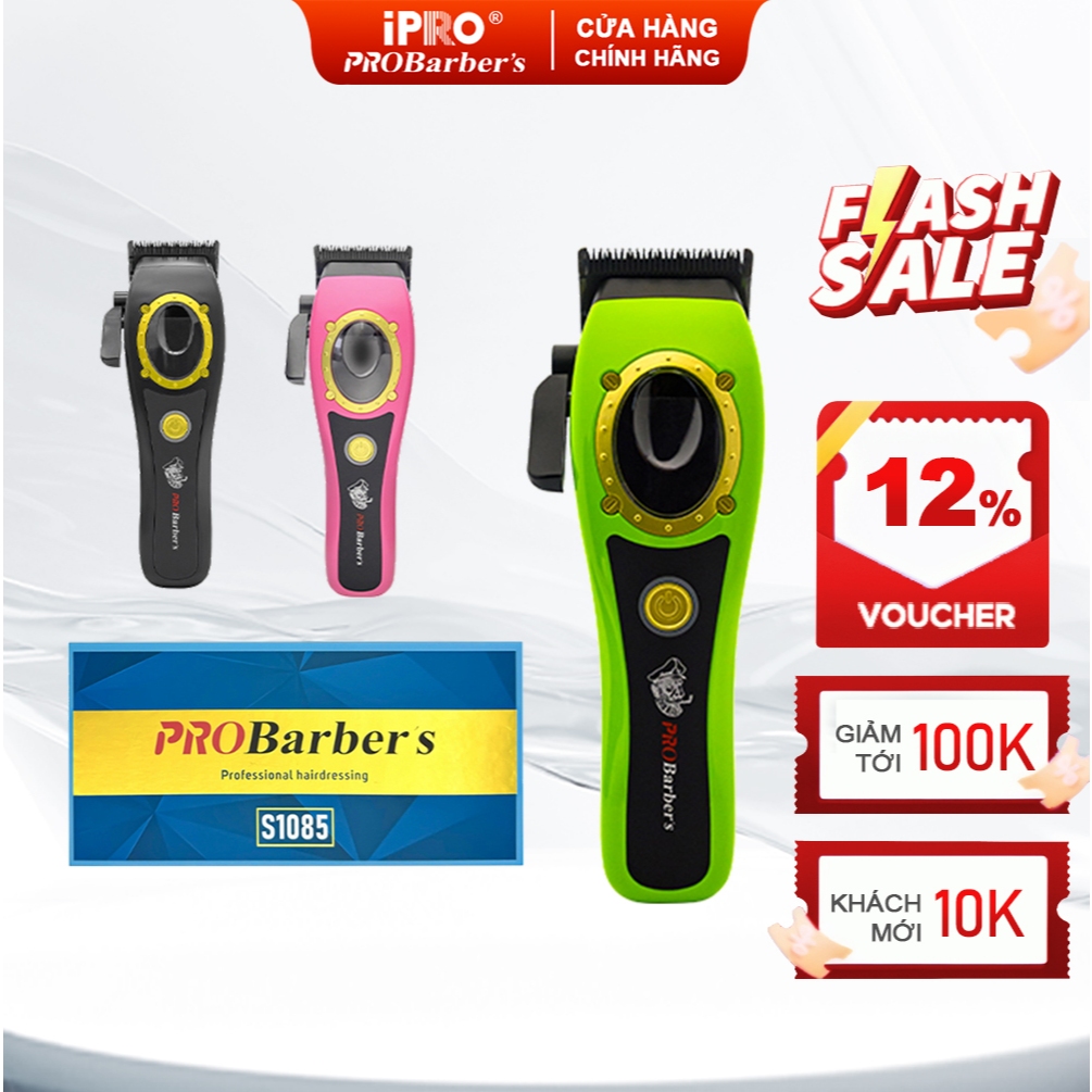 [iPRO Official] Tông Đơ Cắt Tóc Không Dây Nhỏ Gọn IPRO PROBarber's S1085 Cao Cấp Salon & Gia Đình