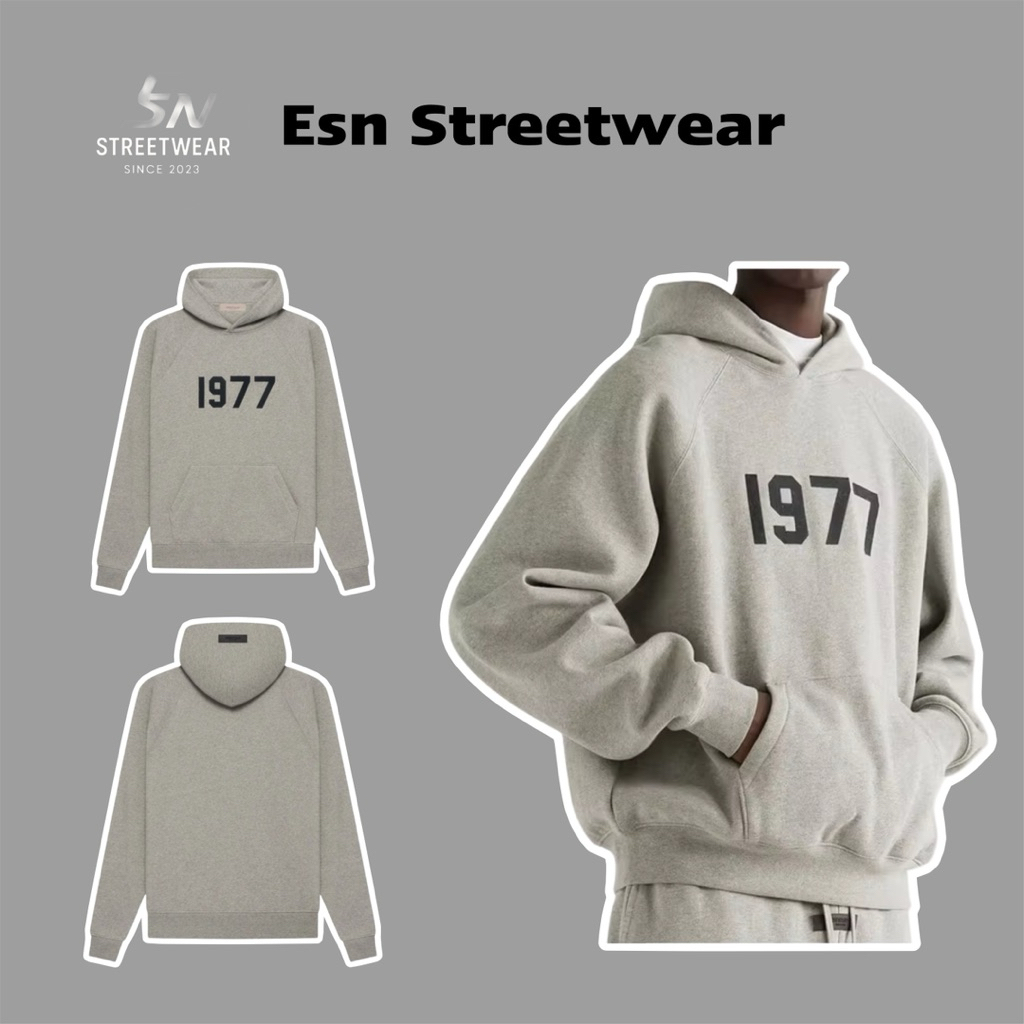 [CHÍNH HÃNG] Hoodie Essentilas Fear Of God 1977 Dark Oatmeal SS22 Authentic, Hoodie nỉ essentials ch
