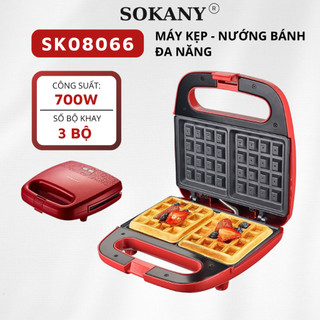 Máy Nướng Bánh Mì Đa Năng SOKANY LOẠI 1 KHAY Chống Dính 2 Mặt Tự Cảm Biến Nhiệt SK-08065, SK-08051, SK-08066