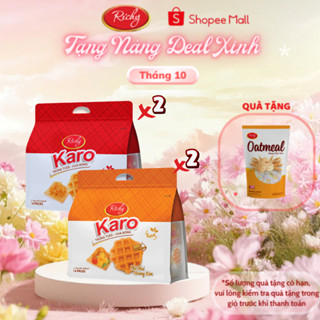 [TẶNG 1 YẾN MẠCH] Combo 4 Túi Bánh Tươi Richy Karo Sợi Gà, Phô Mai Tặng 1 Yến Mạch