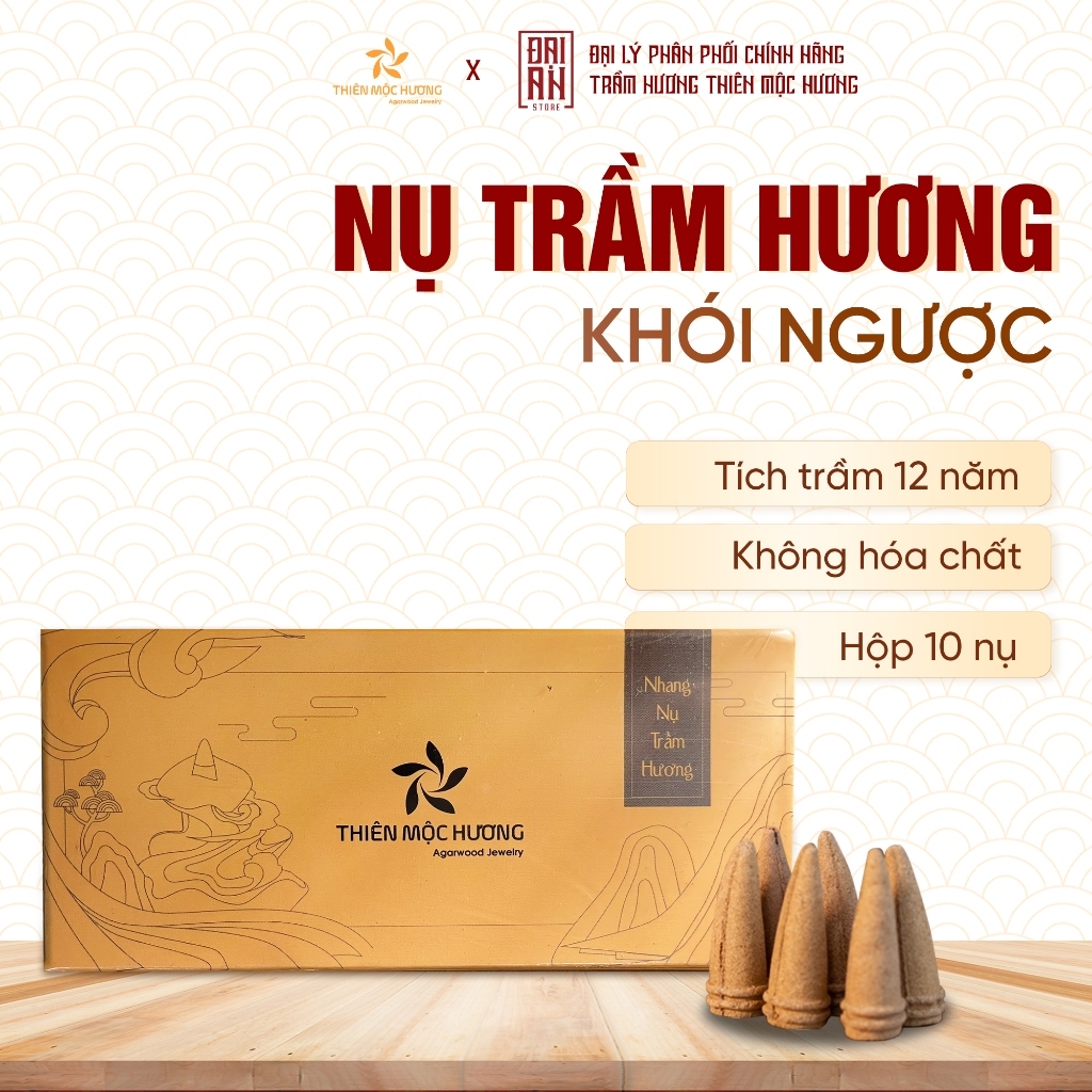 Nhang nụ trầm hương xông nhà Thiên Mộc Hương khói ngược thơm dịu nhẹ nhang sạch không pha tạp chất