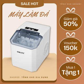  Máy làm đá viên mini SOKANY màu trắng làm đá siêu tốc cho gia đình làm đá nhanh chỉ từ 6-9 phút - SK03071 