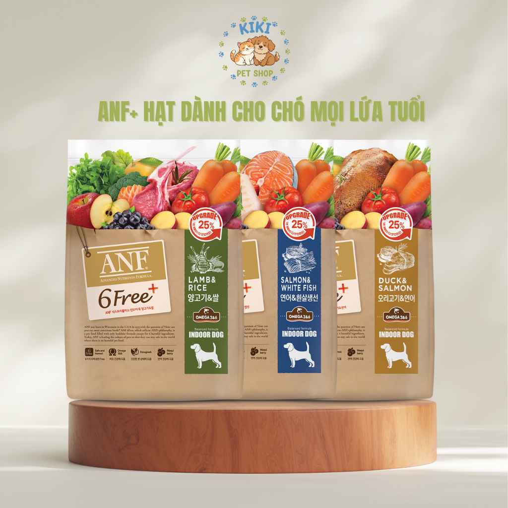 [GIÁ SẬP SÀN]  [5,6kg-6kg] THỨC ĂN HẠT ANF 6FREE CHO CHÓ MỌI LỨA TUỔI