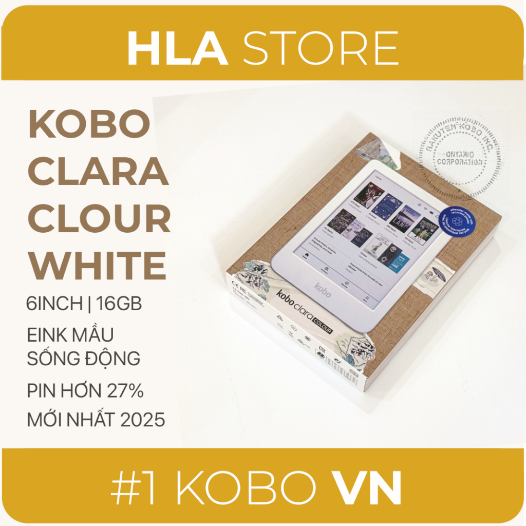 Máy đọc sách Kobo Clara - (Colour, BW, 2E) | 6inch | 16 Gb | mới 100% newseal - Bảo hành 12 tháng
