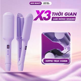 Máy Uốn Tóc Hippie  AKIO BEAUTY  2 trục  25mm, Công Nghệ Ion Âm, Phủ Men Gốm, Làm Nóng Nhanh 10s