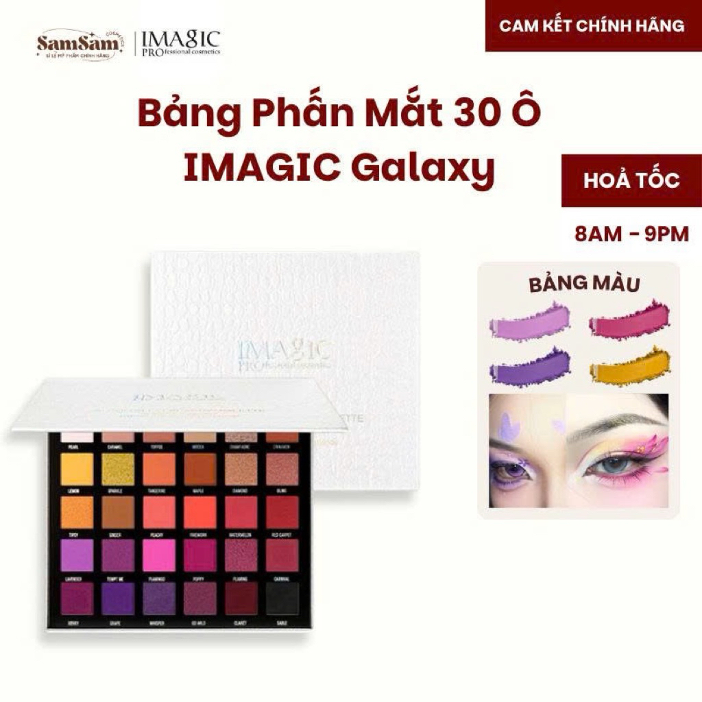 (HOẢ TỐC ) Bảng Phấn Mắt IMAGIC Galaxy 30 Màu Matte Pearlescent