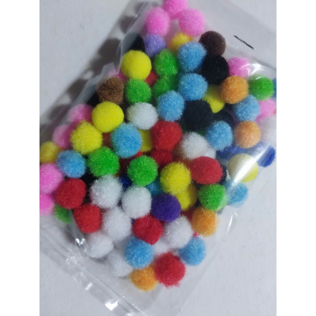 Set 100 pompom size 8mm (mix màu)