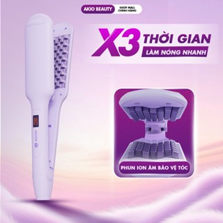 Máy Dập Phồng Chân Tóc Akio Bản To Có Ion Âm Dập Xù 19 Mức Nhiệt Màn Hình LED Bảo Vệ Tóc