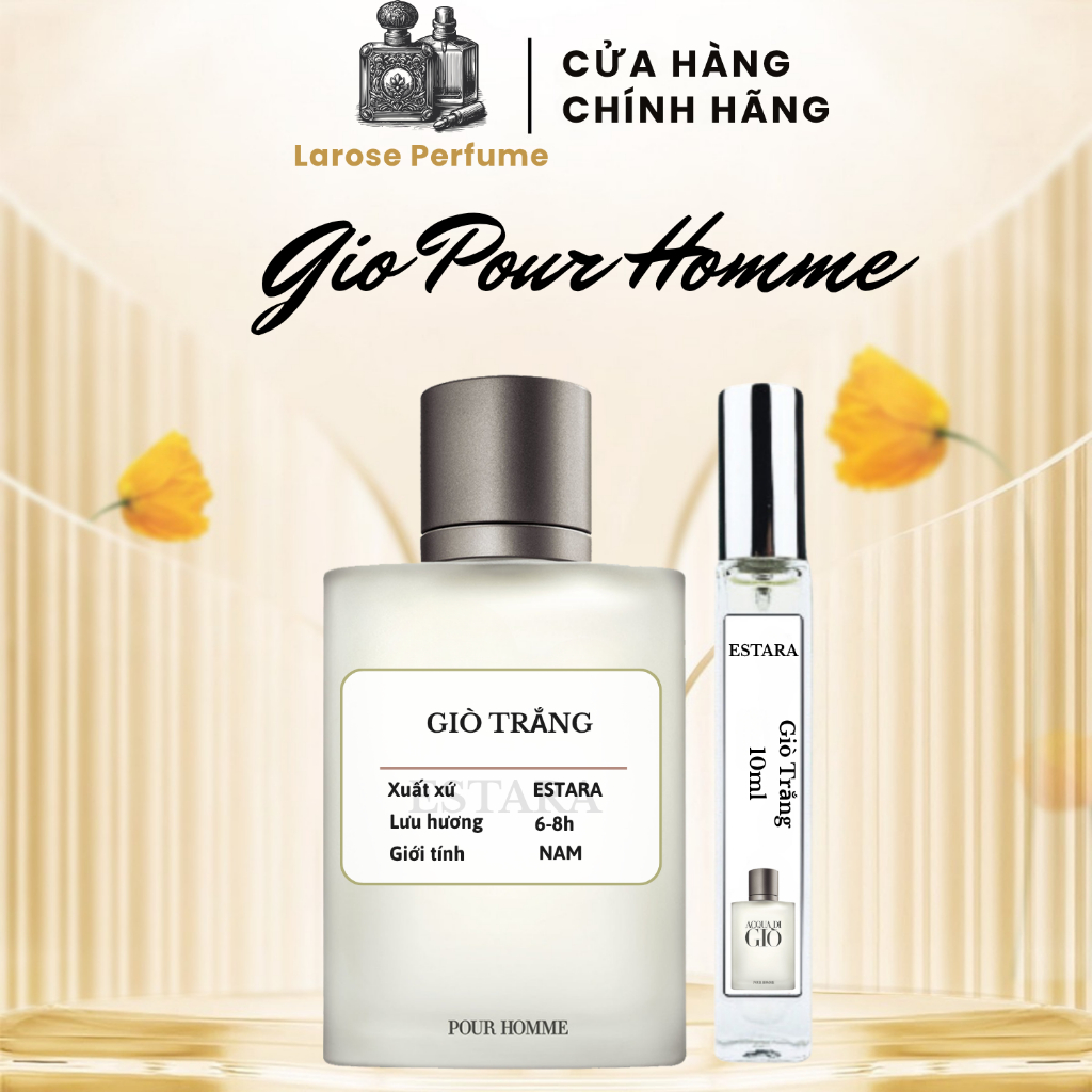 Nước hoa nam, nước hoa Giò trắng Pour Homme 10ml cổ điểm, tinh tế, ấm áp, bền bỉ