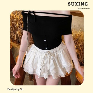 Chân váy Ballet nữ form ngắn bồng nhiều tầng phối ren - Suxing - S229