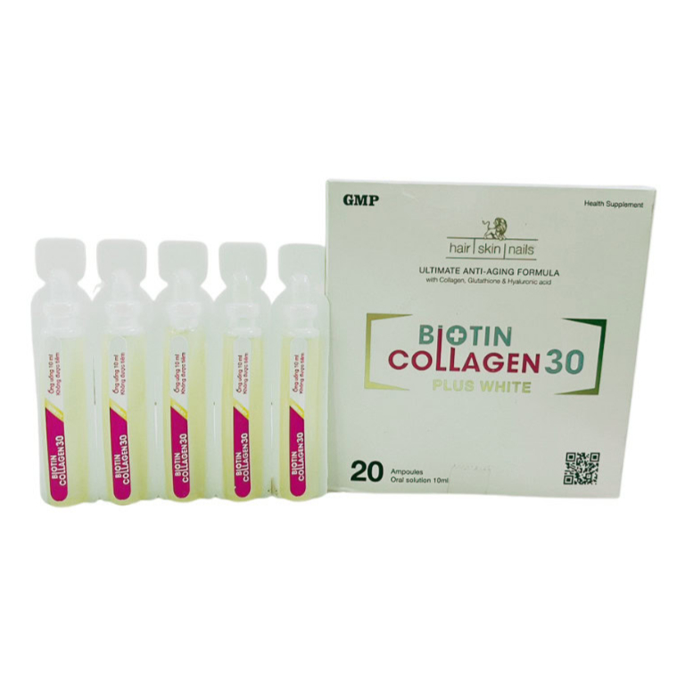 BIOTIN COLLAGEN 30 PLUS WHITE Hỗ trợ làm đẹp da, giảm vết nhăn, thâm nám, tàn nhang trên da