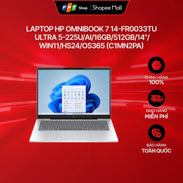 Laptop HP OmniBook 7 14-fr0033TU Ultra 5-225U/AI/16GB/512GB/14"/Win11/HS24/OS365 (C1MN2PA)