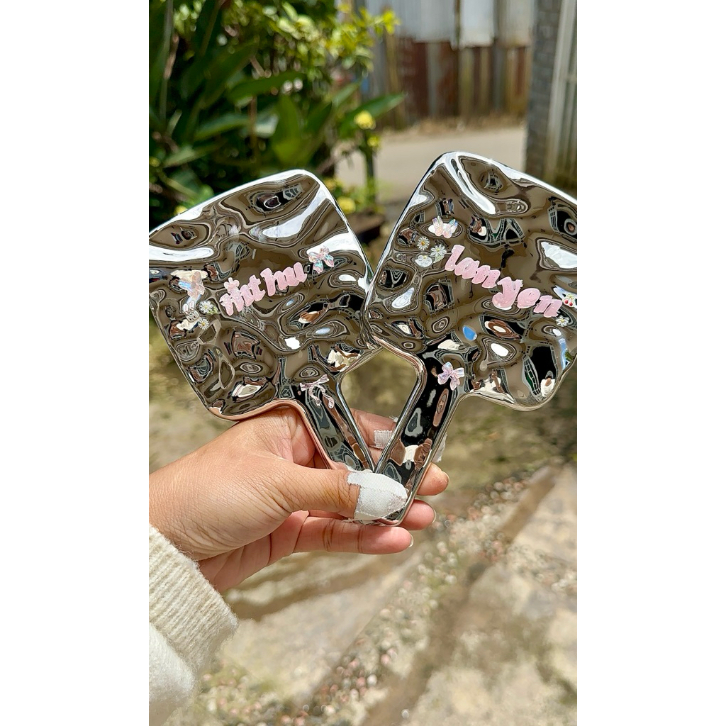 Gương sà cừ sóng bạc bản to 🌊+ thiệp hammade💗+giftbox