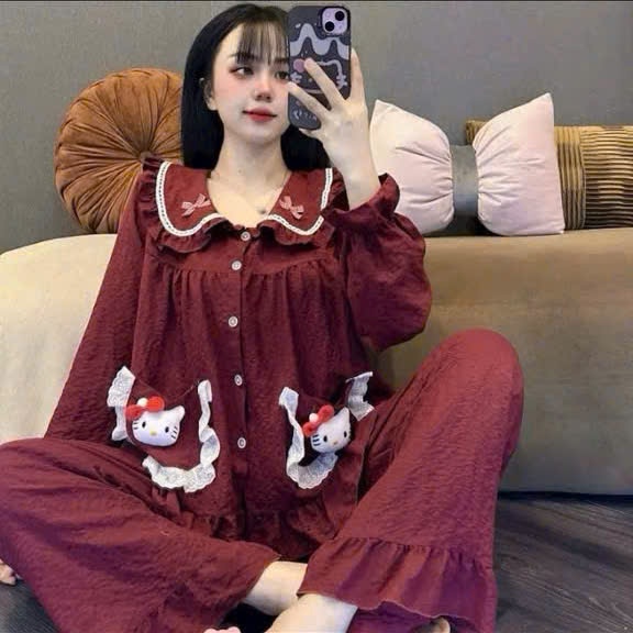 Bộ đồ mèo nơ cổ bèo