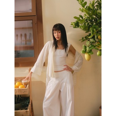 Áo sơ mi OLV basic trẻ trung năng động Ivory Checked Loose Shirt phù hợp mọi dịp