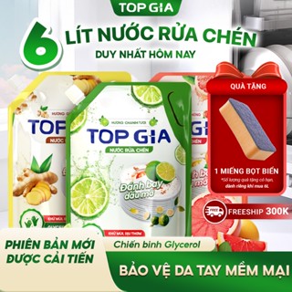 Nước Rửa Chén Bát TOPGIA Thành Phần Tự Nhiên, Làm Sạch Dầu Mỡ Và Dịu Nhẹ Da Tay
