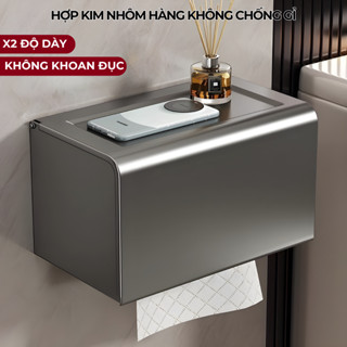 Hộp Đựng Giấy Vệ Sinh Dán Tường Nhà Tắm HIKARI EA-31| Nhôm Hàng Không - Không Khoan Đục - Chống Gỉ Sét