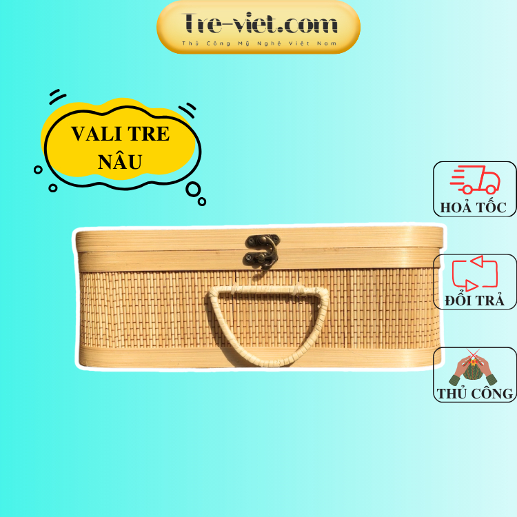 Giỏ Tre Picnic, Chụp Ảnh/ Vali Tre Đựng Đồ/ Hộp Đựng Quà Tặng - Bamboo Picnic Basket