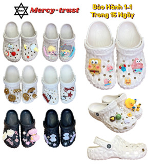 [DEAL Chính Hãng + Vớ] Dép Sục Mercy Trust Kim Cương Kèm Charm Như Hình Nam Nữ Giày Xăng Đan cross classic clog