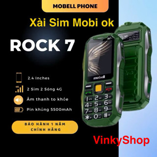  Điện Thoại 4G Mobell Rock 7 Xài Sim Mobi ok Pin Trâu Chống Va Đập - Bảo hành 12 tháng 