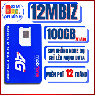 Sim 4G Mobifone 12MBIZ – 100GB/Th – Trọn Gói 12 Tháng – Siêu Tiết Kiệm - Sim An Bình - Sim Ngọc Mai