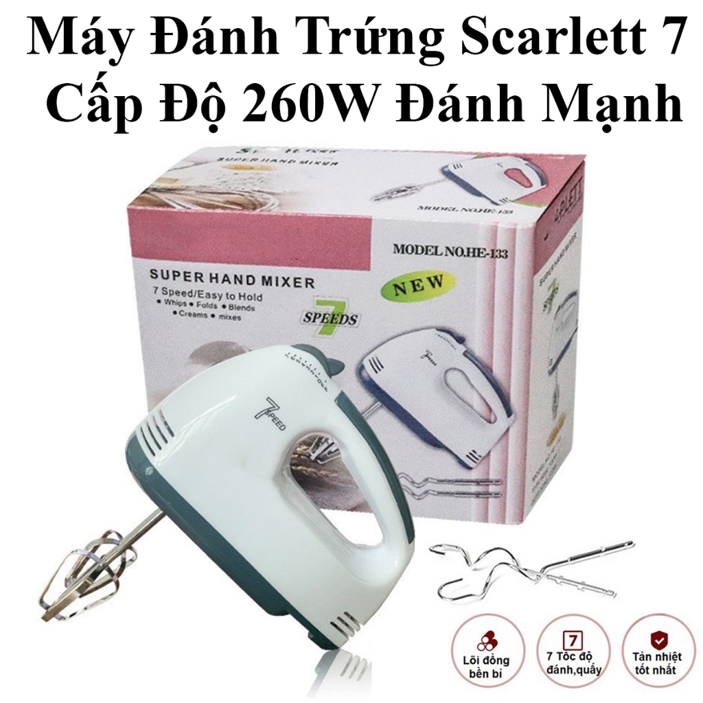 Máy Đánh Trứng Scarlett 7 Cấp Độ 260W Đánh Mạnh Tiện Dụng