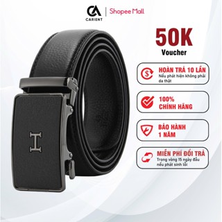 Thắt lưng nam da bò chính hãng CARIENT TL68 mặt khóa màu đen khóa tự động chất liệu dây da mềm sang trọng 3,5x120cm
