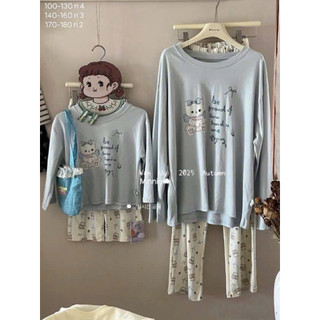 Bộ ngủ dài cotton bé gái 30-50kg. hàng QC chất đẹp