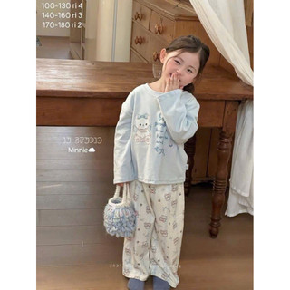 Bộ ngủ dài cotton bé gái 30-50kg. hàng QC chất đẹp