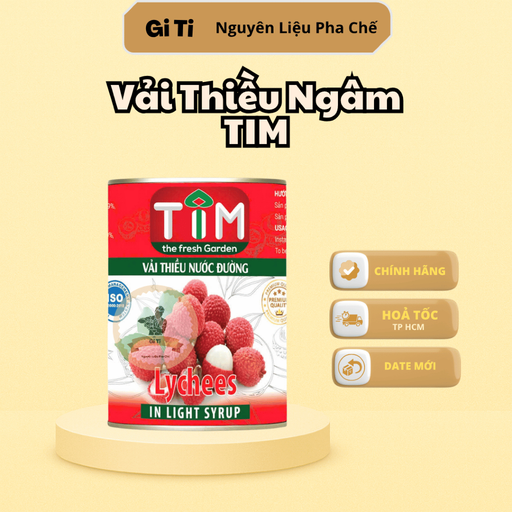 Vải thiều nước đường NIF 560g | Vải Ngâm | Vải Đóng Lon Tim