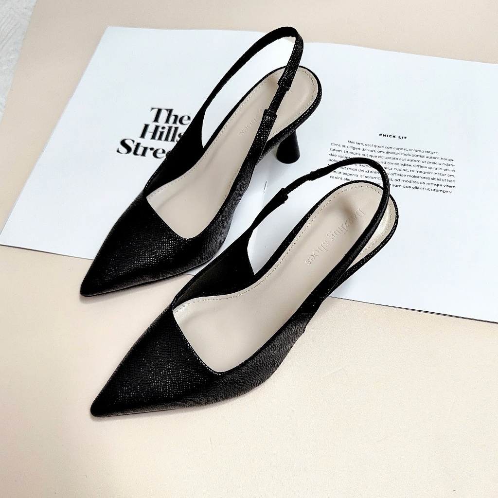 Giày cao gót nữ mũi nhọn gót loe 6cm DAZZLING SHOES kiểu dạng công sở basic SLB70