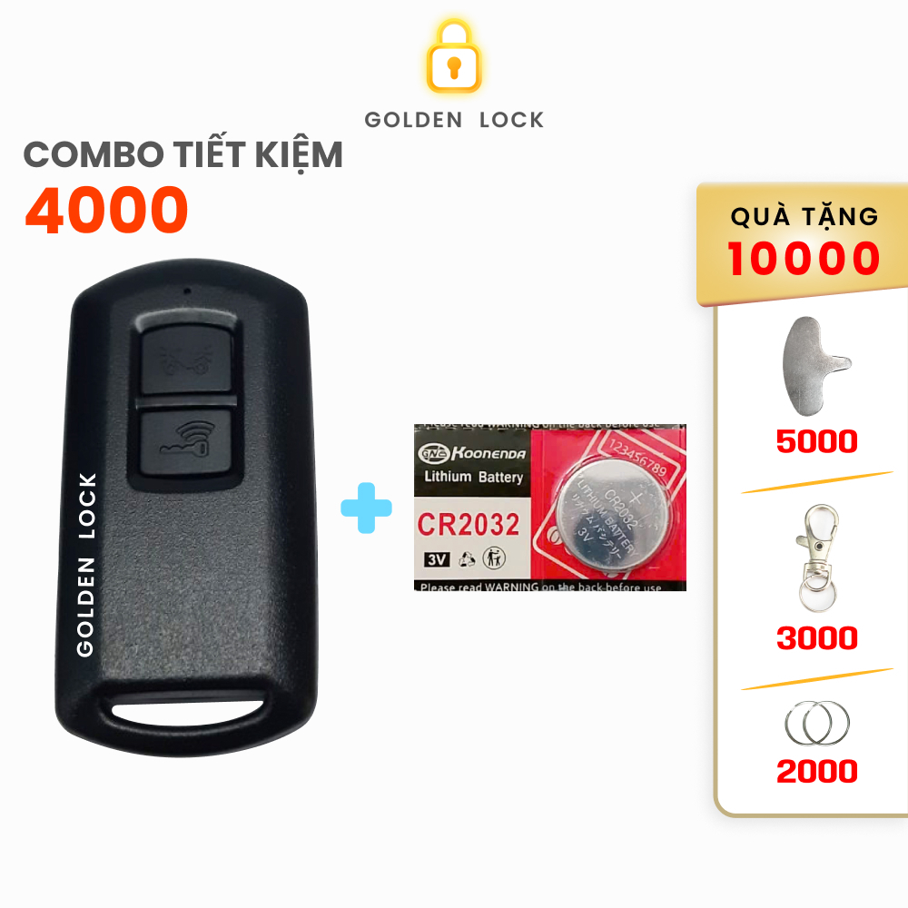 Vỏ smartkey 2 nút xe AB, Vision, Vario, Lead + pin